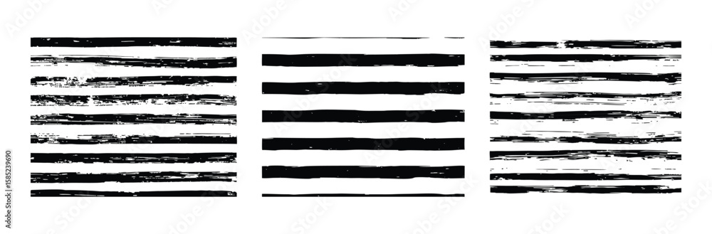 Aufkleber monochrome horizontal brush strokes create a bold and dynamic abstract pattern design element
