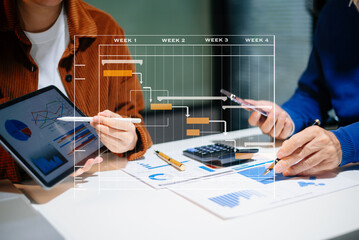 Financial report data of business operations balance sheet and income statement