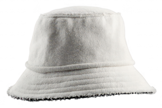 Off-white bucket hat with contrasting trim