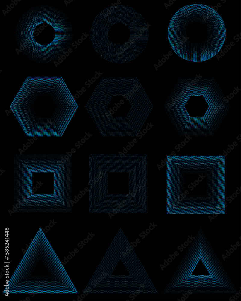 Poster circle, square, hexagonal and triangle traditional shape – set of geometric pattern shape – futurist