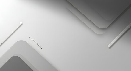 Abstract Geometric Background with Layered Shapes and Smooth Texture in Monochrome Gray Color Scheme