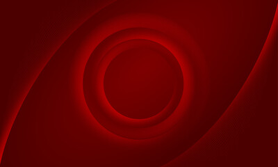 Elegant minimal futuristic red background–Abstract circular shape 3D pattern background with line stripes–Modern curve line vector for banner, poster, web, seminar, campaign, business, corporate
