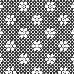 Flower and dot pattern, Background, texture, fabric.