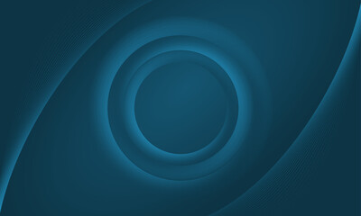 Elegant minimal futuristic blue background–Abstract circular shape 3D pattern background with line stripes–Modern curve line vector for banner, poster, web, seminar, campaign, business, corporate