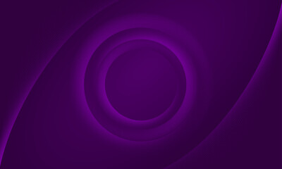 Elegant minimal futuristic violet background–Abstract circular shape 3D pattern background with line stripes–Modern curve line vector for banner, poster, web, seminar, campaign, business, corporate