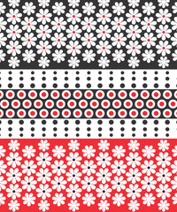 Flower and dot pattern, Background, texture, fabric.