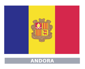 Obraz premium Andorra flag. Flag icon. Standard colors. Standard size. Rectangular flag.
