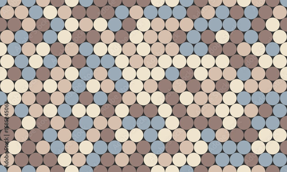 Poster abstract geometric pattern of muted pastel circles in a diagonal arrangement. ideal for backgrounds,