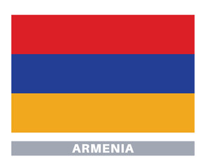 Armenian flag. Flag icon. Standard colors. Standard size. Rectangular flag.