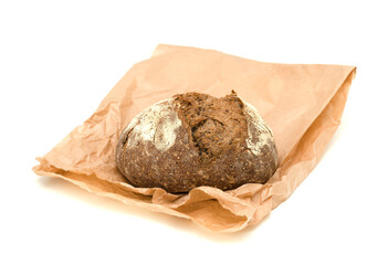 Sourdough leavened round malt bread with various seeds