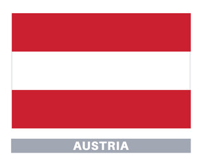 Flag of Austria. Flag icon. Standard colors. Standard size. Rectangular flag.