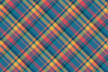 Machinery background tartan pattern, carpet seamless vector texture. Folklore plaid textile check fabric in cyan and pastel colors.