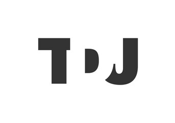 TDJ logo design. Initial letter T D J bold font style for tech startups, consulting, corporate branding. Creative company name, headlines typography identity, trendy logotype.