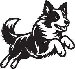 Border Collie Dog Vector – Silhouette 