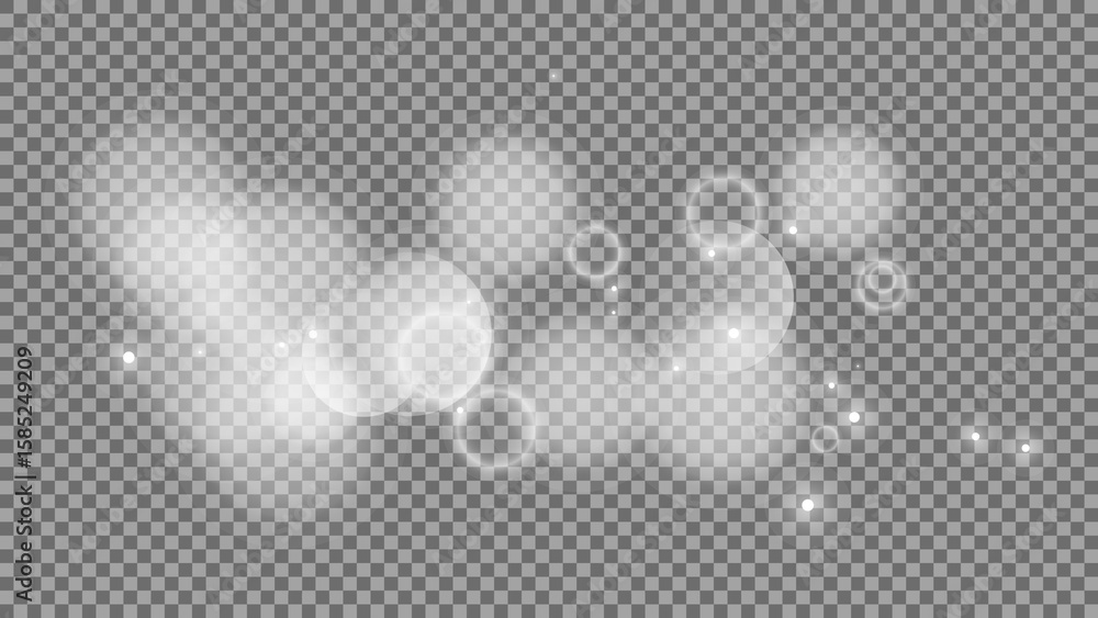 Poster bokeh circles on transparent background