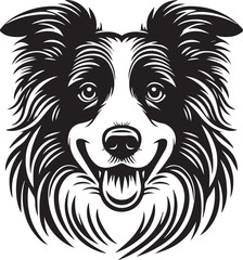 Border Collie Dog Vector – Silhouette 