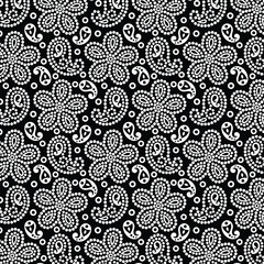Flower and paisley Design Pattern, background, texture, Fabric print.