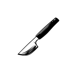 Obraz premium Sharp black kitchen knife used for detailed tasks in culinary preparation