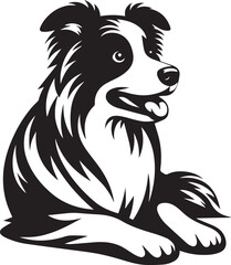 Border Collie Dog Vector – Silhouette 