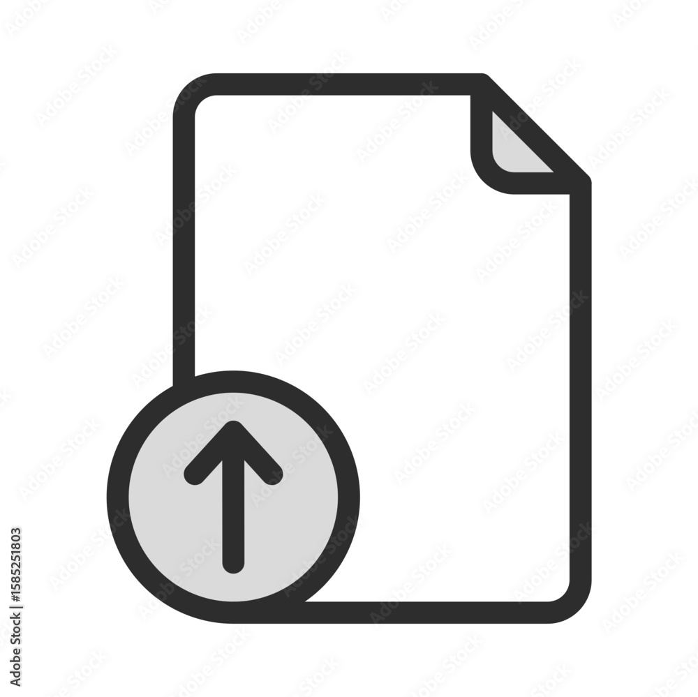 Poster upload file document paper arrow icon data transfer cloud storage
