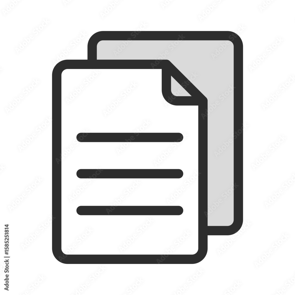 Poster document icon stacked files paper copy data archive symbol
