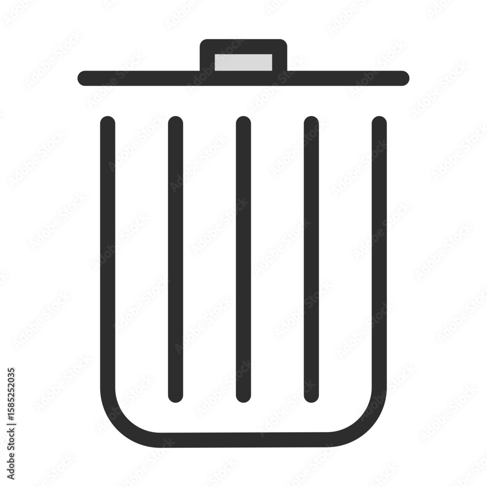 Poster trash can icon for garbage waste and delete graphic symbol on website interface