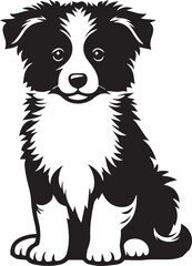 Border Collie Dog Vector – Silhouette 