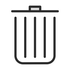 Trash Can Icon for Garbage Waste and Delete Graphic Symbol on Website Interface