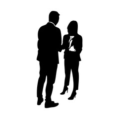 silhouettes of business people vector