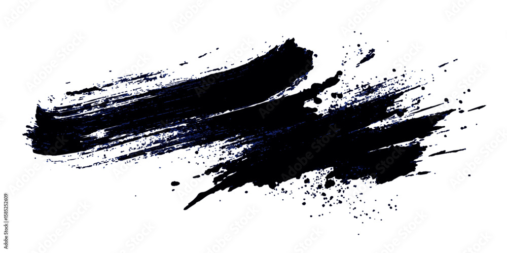Poster brush strokes and paint splatters abstract background . dark scribbles isolated on white