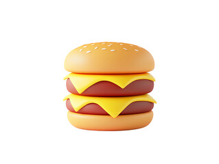 Delicious Double Cheeseburger 3D Render Illustration