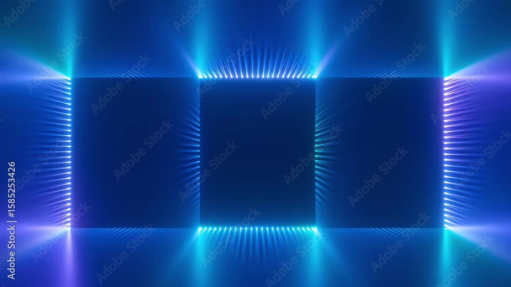 Poster digital light art creates glowing motion and dynamic space.