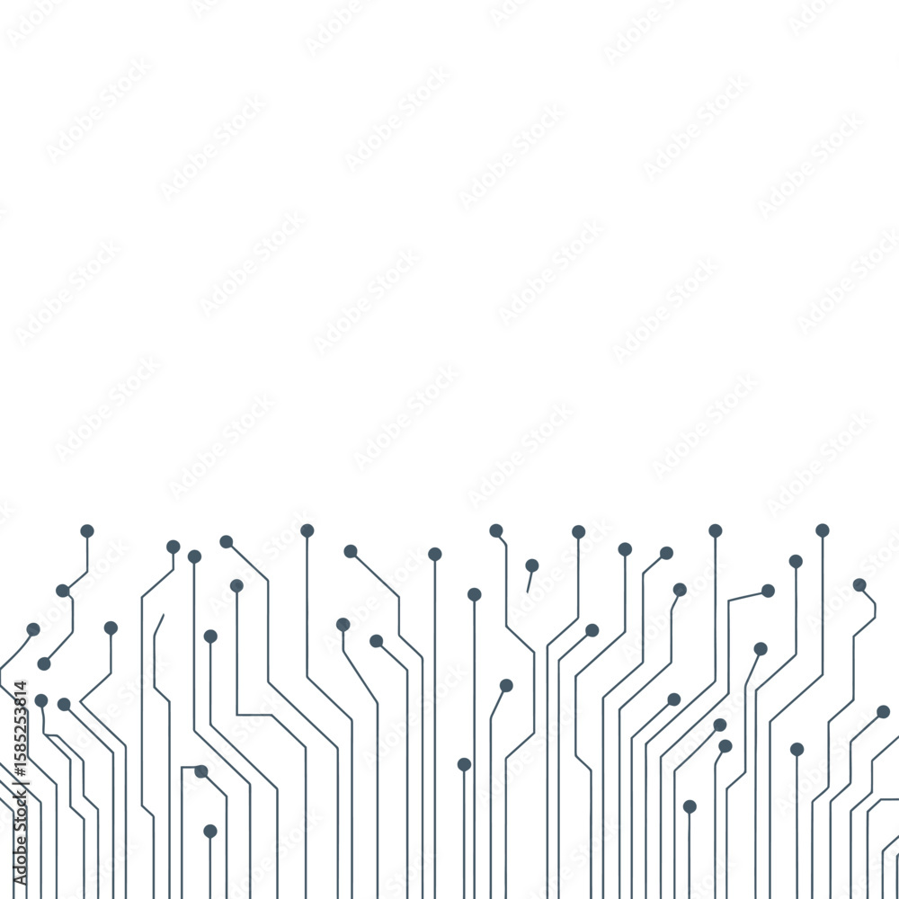 Aufkleber abstract circuit board lines and nodes on white background technology