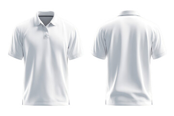 Blank white polo shirt, front and back views (92)