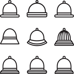 Cloche Hat Ultra Minimalist 2D Line Art
