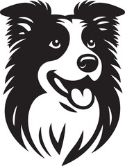 Border Collie Dog Vector – Silhouette 