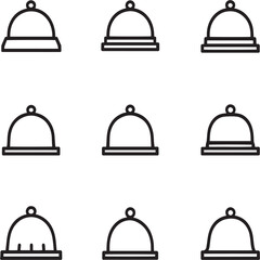 Cloche Hat Minimalist 2D Line Drawing