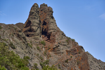 Mountain trail around volcanic peak