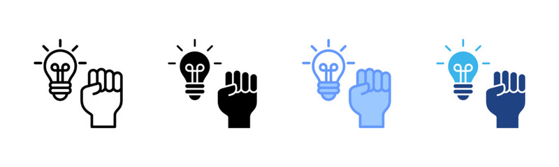 Motivation icon set multiple style collection