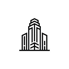Minimalist Building Logo Design with Geometric Shapes and Modern Architecture