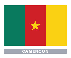 Flag of Cameroon . Flag icon. Standard colors. Standard size. Rectangular flag.
