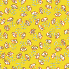 Exotic hand drawn flowers, seamless patterns with floral for fabric, textiles, clothing, wrapping paper, cover, banner, home decor, abstract backgrounds