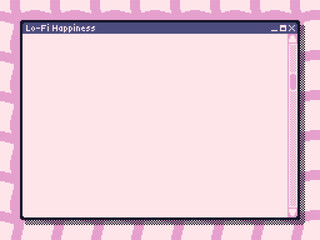 Pastel Retro Style Dialog Frame Template with Fuzzy Pink Grid Background, Pixel Art Illustration