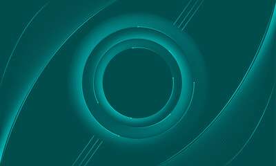 Modern radial creative vector – 3D circle design – Abstract curve pattern gradient line background for logo, branding, book cover, web – Futuristic background design with teal colour