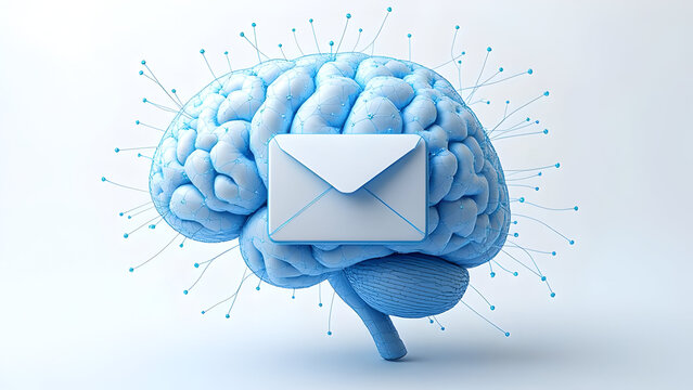 Email message inbox notification on white background revealing fractal patterns - Powered by Adobe