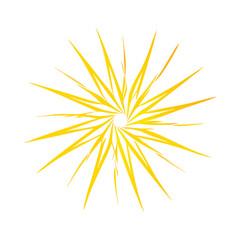 Obraz premium Abstract Yellow Sunburst Vector Graphic with Sharp Rays and Dynamic Explosion Effect