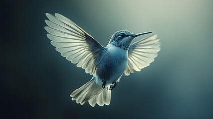 Obraz premium Vibrant hummingbird hovering in mid air a free spirit in motion