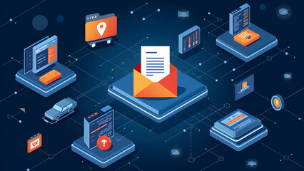 Fototapeta premium Secure message visualization with email safety