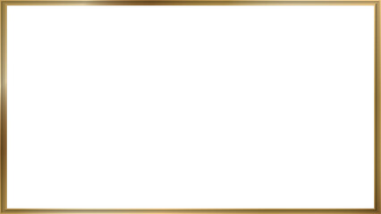 3D golden rectangle frame isolated illustration.