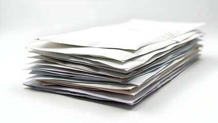 Mail envelopes in tidy stack with professional look